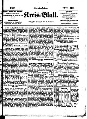 Frankensteiner Kreisblatt on Dec 19, 1885