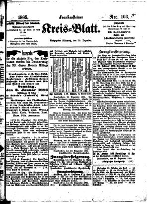 Frankensteiner Kreisblatt on Dec 30, 1885