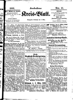 Frankensteiner Kreisblatt on Mar 3, 1886