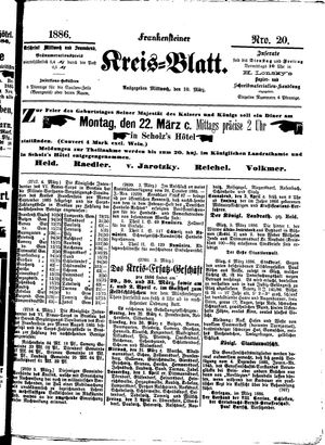 Frankensteiner Kreisblatt on Mar 10, 1886