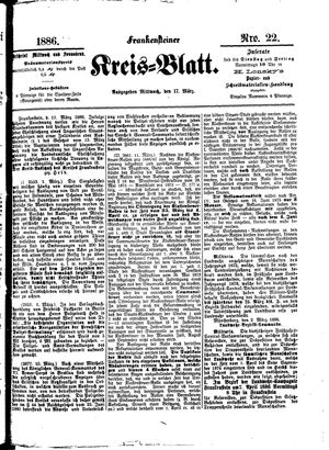 Frankensteiner Kreisblatt vom 17.03.1886