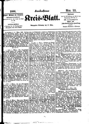 Frankensteiner Kreisblatt on Mar 17, 1886