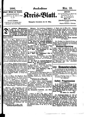 Frankensteiner Kreisblatt on Mar 20, 1886