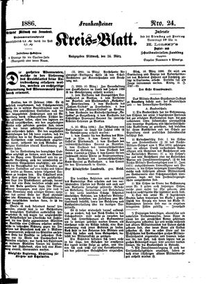 Frankensteiner Kreisblatt on Mar 24, 1886