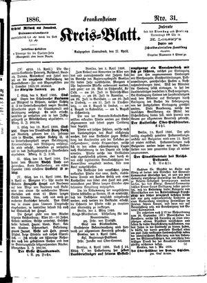 Frankensteiner Kreisblatt vom 17.04.1886