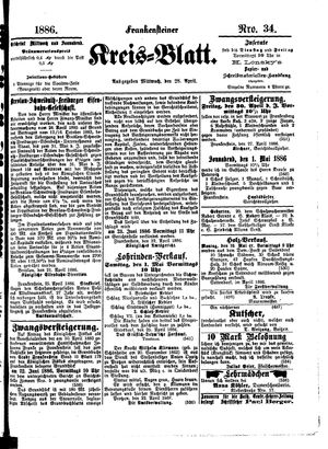 Frankensteiner Kreisblatt vom 28.04.1886