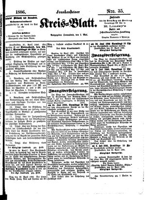 Frankensteiner Kreisblatt on May 1, 1886