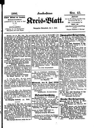 Frankensteiner Kreisblatt on Jun 5, 1886