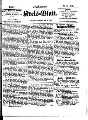 Frankensteiner Kreisblatt vom 19.06.1886