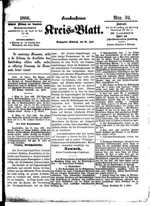 Frankensteiner Kreisblatt on Jun 30, 1886