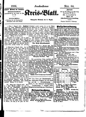 Frankensteiner Kreisblatt vom 11.08.1886