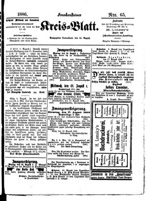 Frankensteiner Kreisblatt vom 14.08.1886