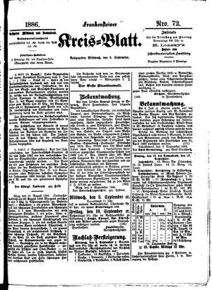 Frankensteiner Kreisblatt on Sep 8, 1886
