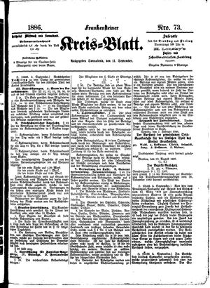 Frankensteiner Kreisblatt on Sep 11, 1886