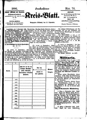 Frankensteiner Kreisblatt on Sep 15, 1886
