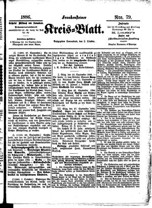 Frankensteiner Kreisblatt on Oct 2, 1886