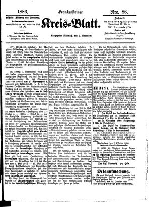 Frankensteiner Kreisblatt vom 03.11.1886