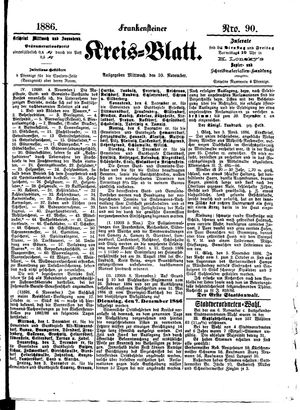 Frankensteiner Kreisblatt vom 10.11.1886