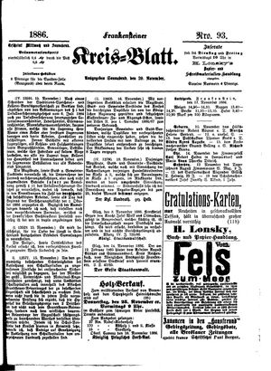 Frankensteiner Kreisblatt vom 20.11.1886