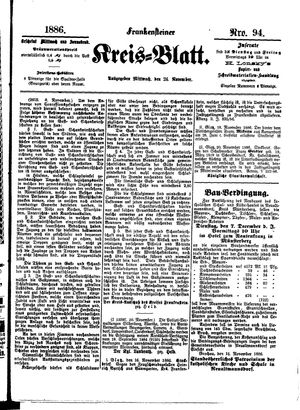 Frankensteiner Kreisblatt vom 24.11.1886