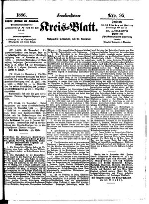 Frankensteiner Kreisblatt vom 27.11.1886