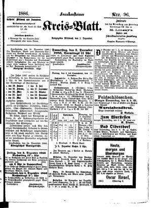 Frankensteiner Kreisblatt vom 01.12.1886