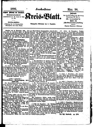 Frankensteiner Kreisblatt vom 08.12.1886