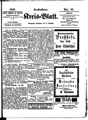 Frankensteiner Kreisblatt vom 11.12.1886