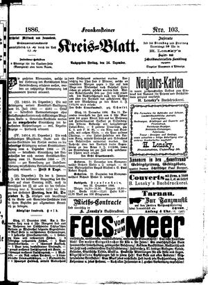 Frankensteiner Kreisblatt vom 24.12.1886