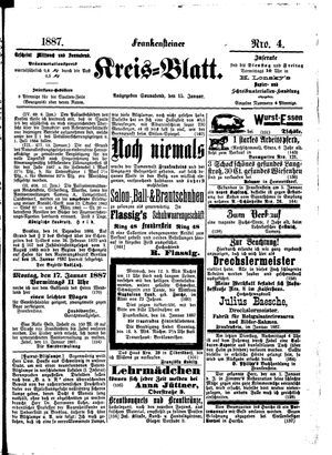 Frankensteiner Kreisblatt on Jan 15, 1887