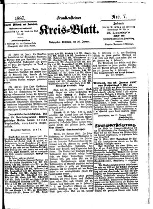 Frankensteiner Kreisblatt on Jan 26, 1887