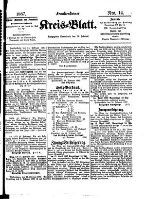 Frankensteiner Kreisblatt on Feb 19, 1887