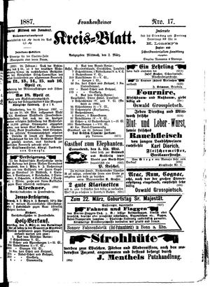 Frankensteiner Kreisblatt vom 02.03.1887