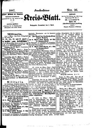 Frankensteiner Kreisblatt vom 02.04.1887