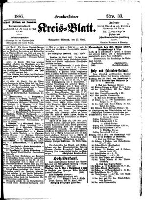 Frankensteiner Kreisblatt vom 27.04.1887