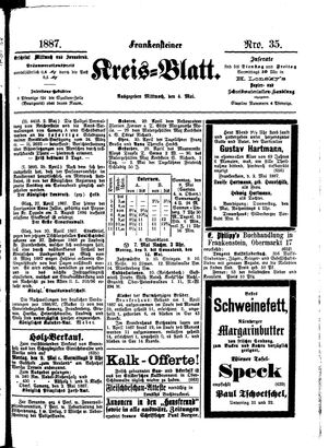 Frankensteiner Kreisblatt vom 04.05.1887