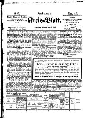 Frankensteiner Kreisblatt vom 22.06.1887