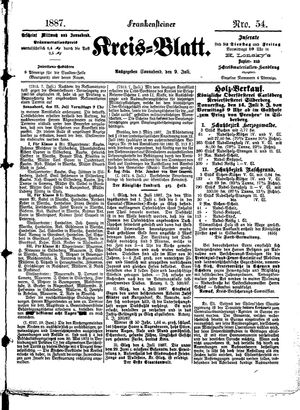 Frankensteiner Kreisblatt vom 09.07.1887