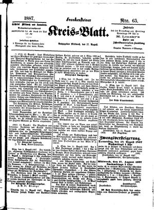 Frankensteiner Kreisblatt vom 17.08.1887