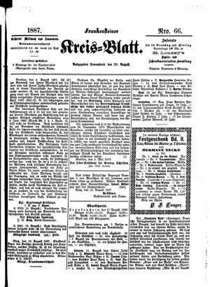 Frankensteiner Kreisblatt on Aug 20, 1887