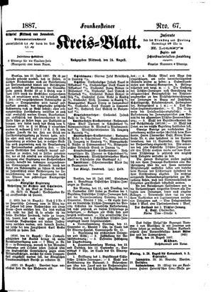Frankensteiner Kreisblatt vom 24.08.1887