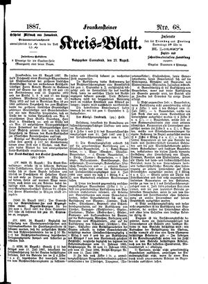 Frankensteiner Kreisblatt vom 27.08.1887