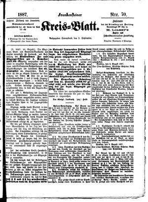 Frankensteiner Kreisblatt vom 03.09.1887