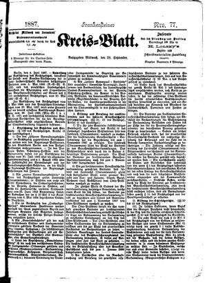 Frankensteiner Kreisblatt on Sep 28, 1887