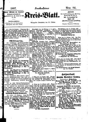 Frankensteiner Kreisblatt vom 22.10.1887
