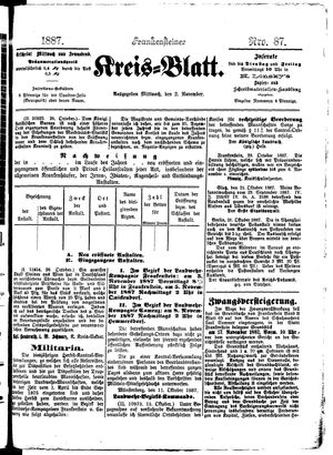 Frankensteiner Kreisblatt vom 02.11.1887