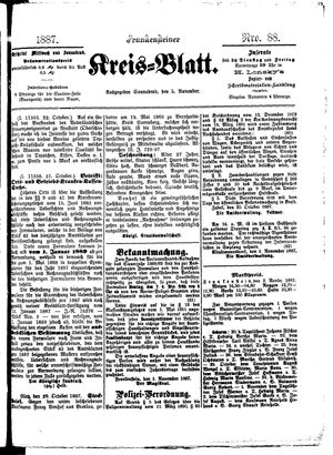 Frankensteiner Kreisblatt on Nov 5, 1887