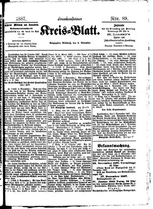 Frankensteiner Kreisblatt vom 09.11.1887
