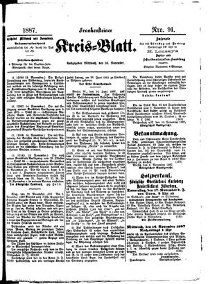 Frankensteiner Kreisblatt vom 16.11.1887
