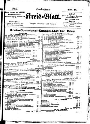 Frankensteiner Kreisblatt on Nov 19, 1887